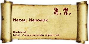 Mezey Nepomuk névjegykártya